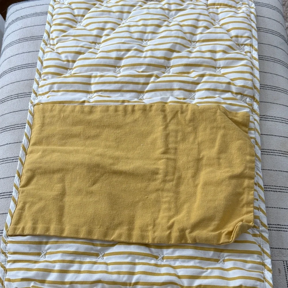 Yellow and White Striped Travel Changing Pad Pehr - Picture 2 of 3